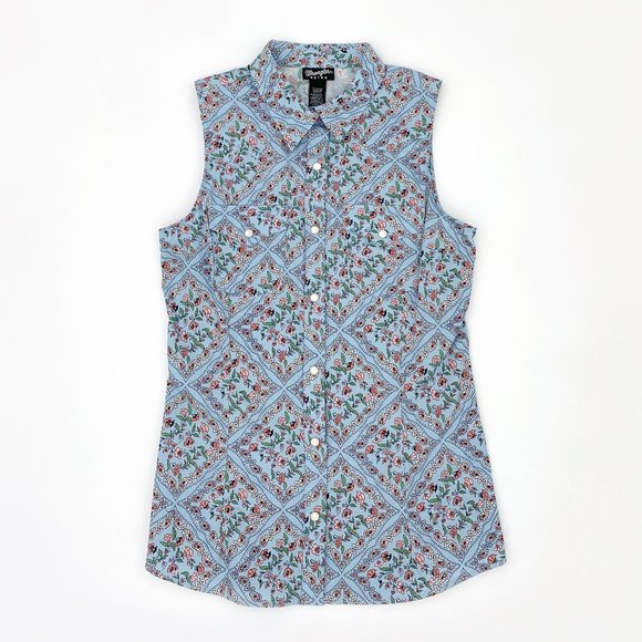 Wrangler Tops - Wrangler | 100% Cotton Floral Paisley Print Woven Western Snap Top | NWOT